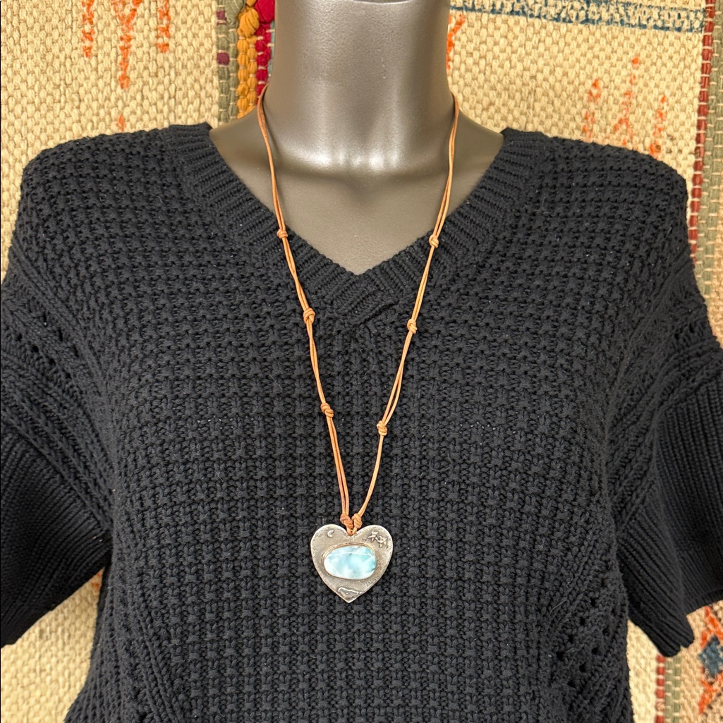 Jes Maharry Tranquil Heart Necklace New In Box 999$